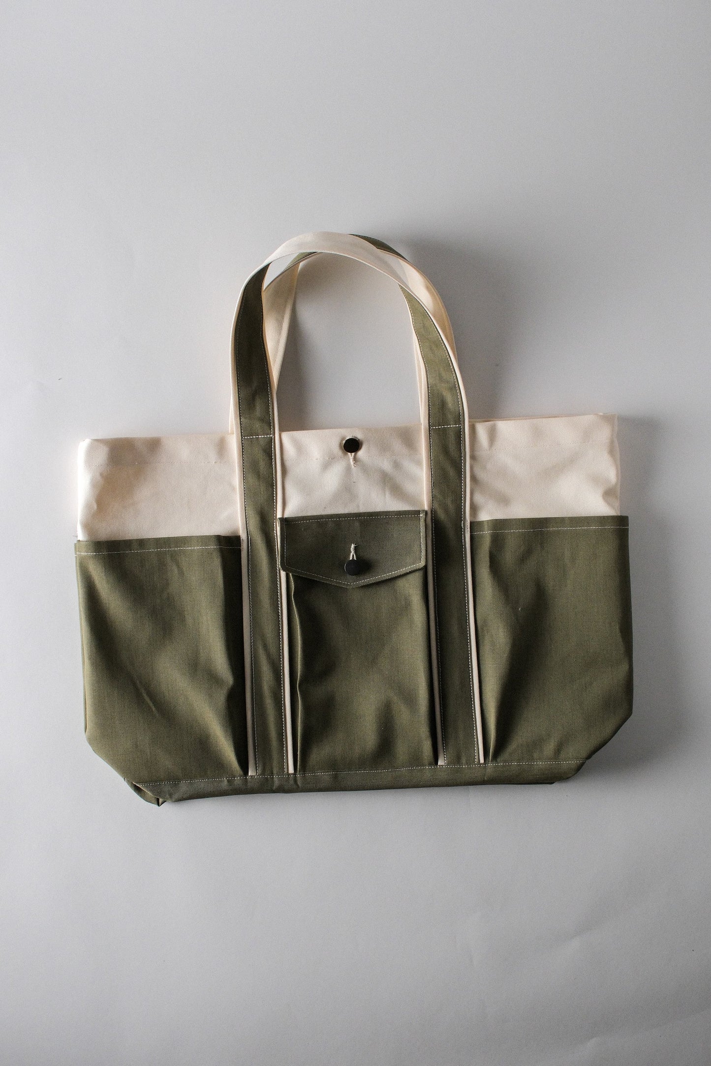 Sac à tout faire denim vert et canvas écru