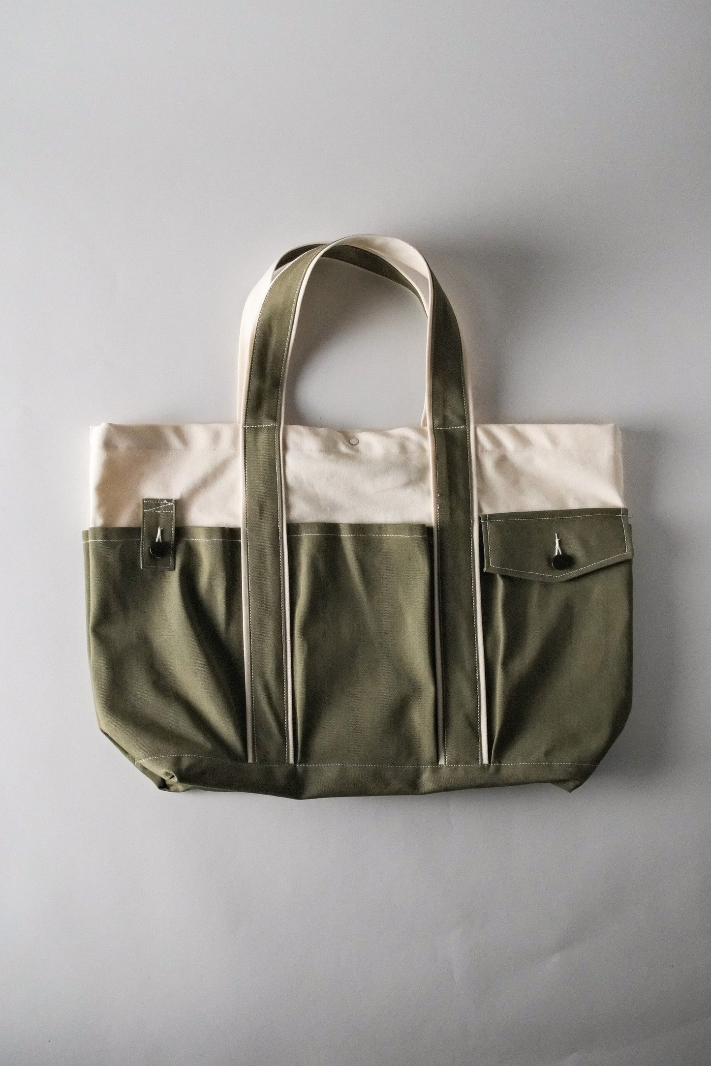 Sac à tout faire denim vert et canvas écru