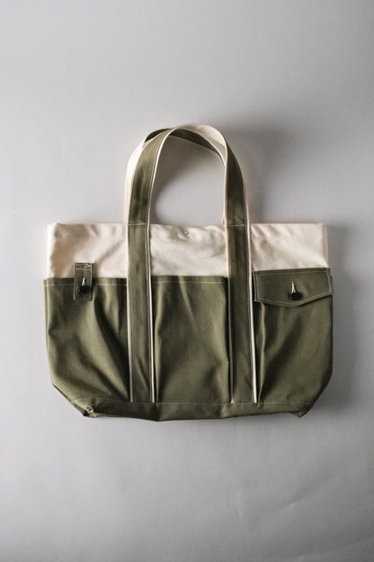 Sac à tout faire denim vert et canvas écru