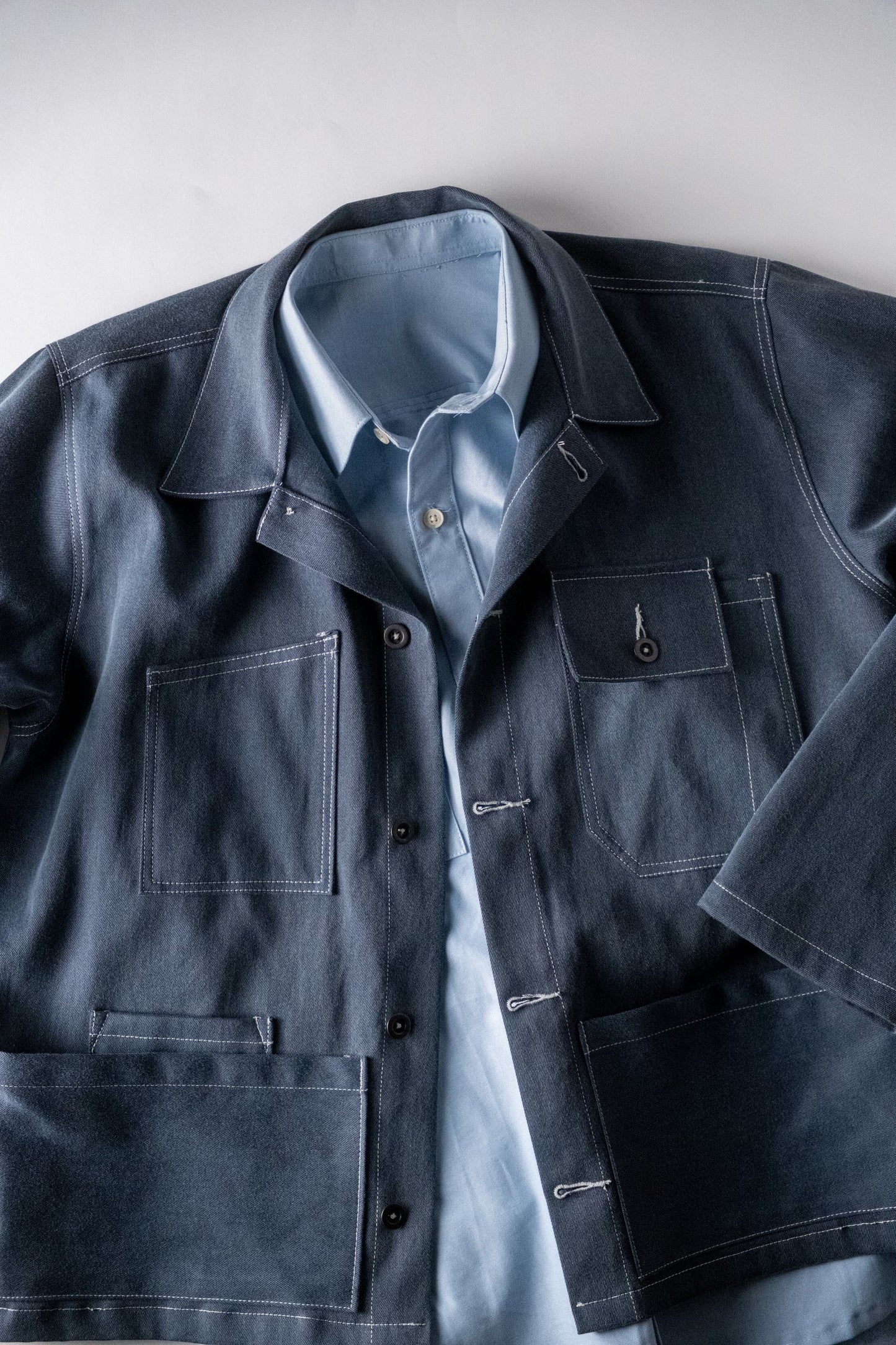 Chemise d'ingénieur oxford bleu clair
