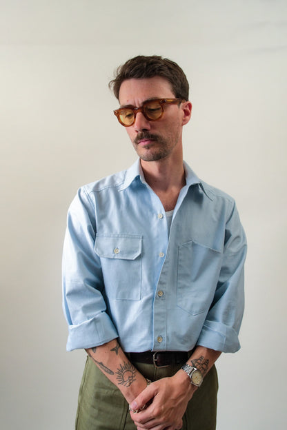 Chemise d'ingénieur oxford bleu clair