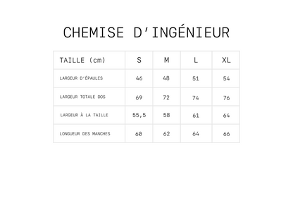 Chemise d'ingénieur oxford bleu clair
