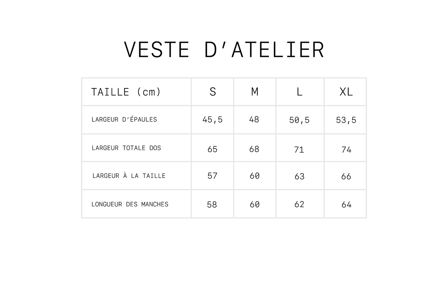 Veste d'atelier denim émerisé bleu gris