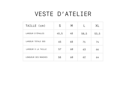 Veste d'atelier denim émerisé bleu gris